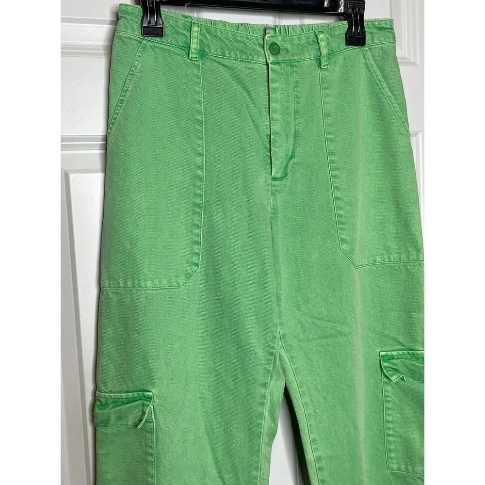 YFBF‎ Green Cargo Pants Utility Streetwear Y2K Relaxed Fit Medium